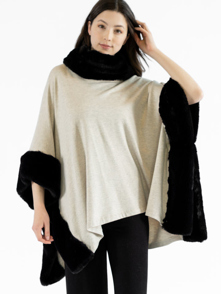 Sian Cowl Neck Square Poncho