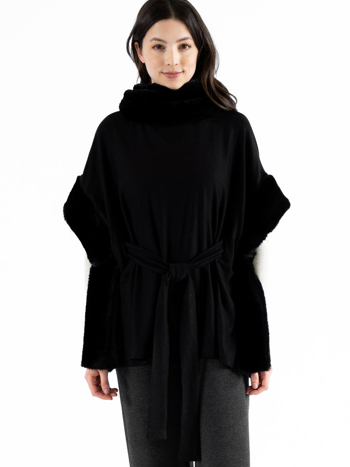 Skyler Belted Cowlneck Poncho