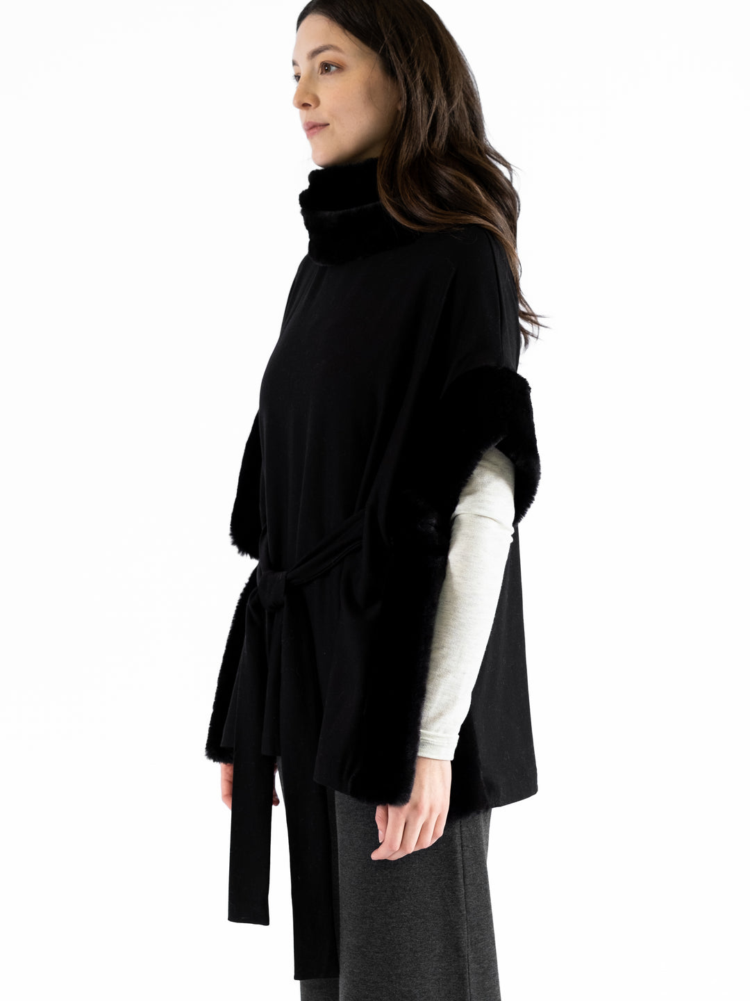 Skyler Belted Cowlneck Poncho