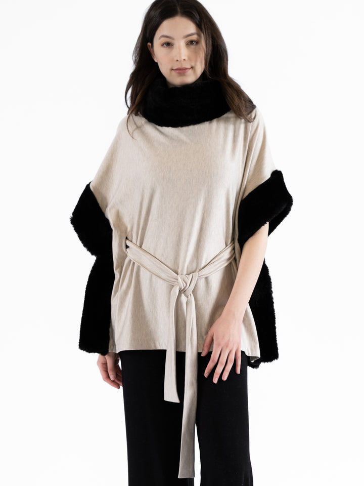 Skyler Belted Cowlneck Poncho