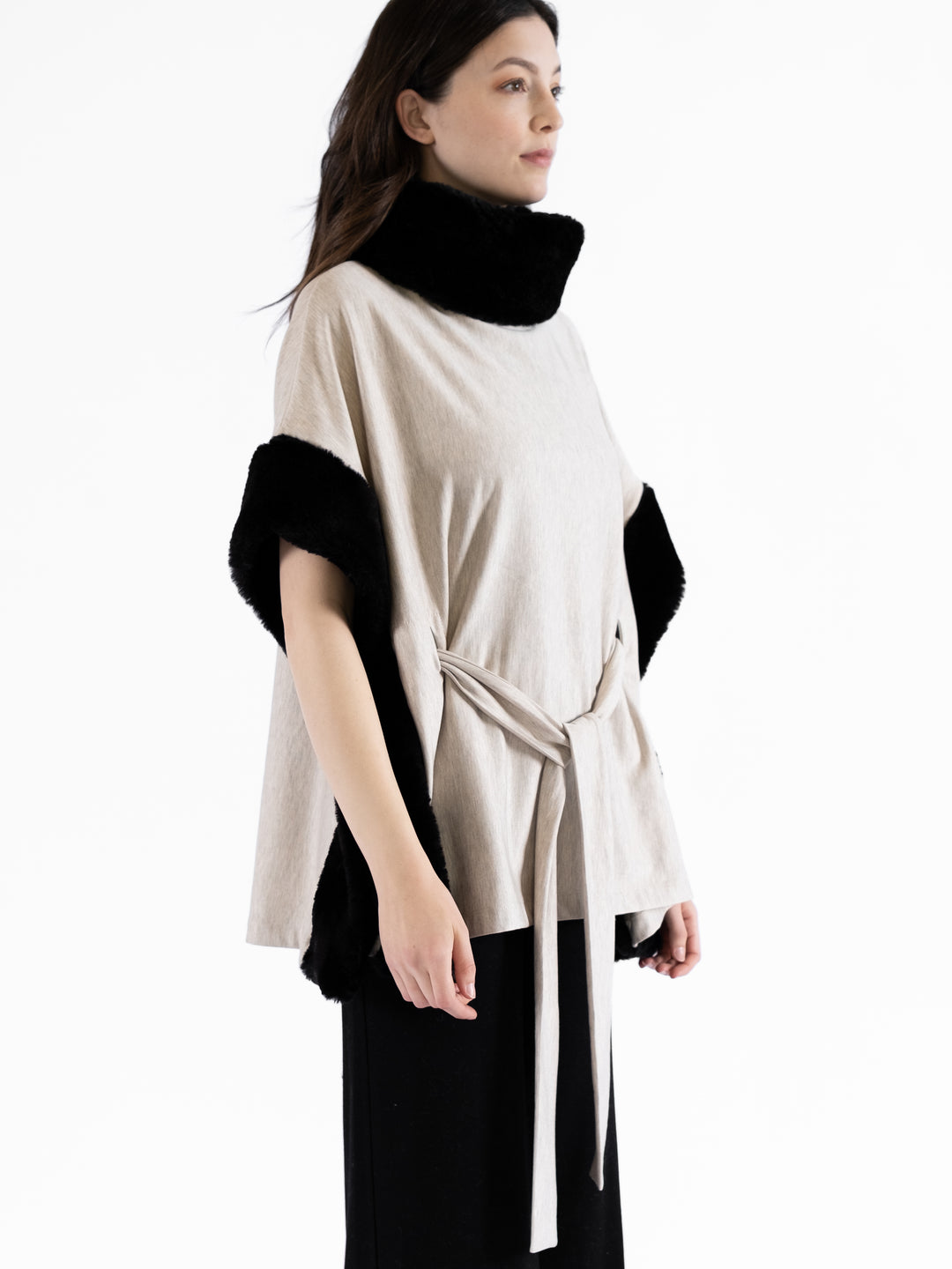 Skyler Belted Cowlneck Poncho