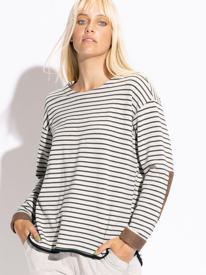 Bailey Shirttail Hem Stripe Pullover