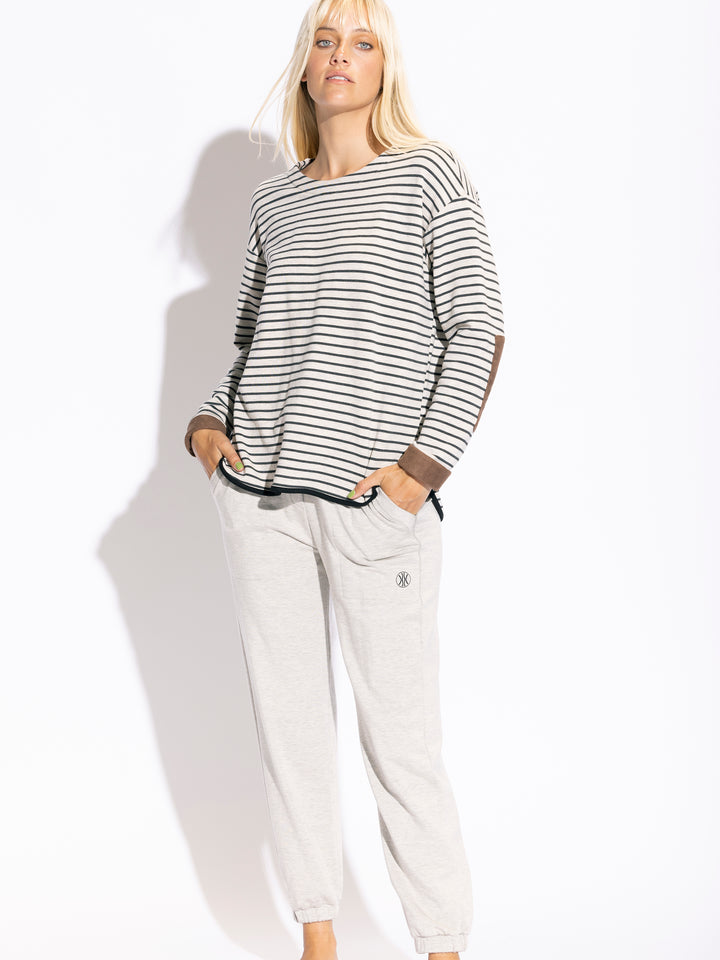 Bailey Shirttail Hem Stripe Pullover