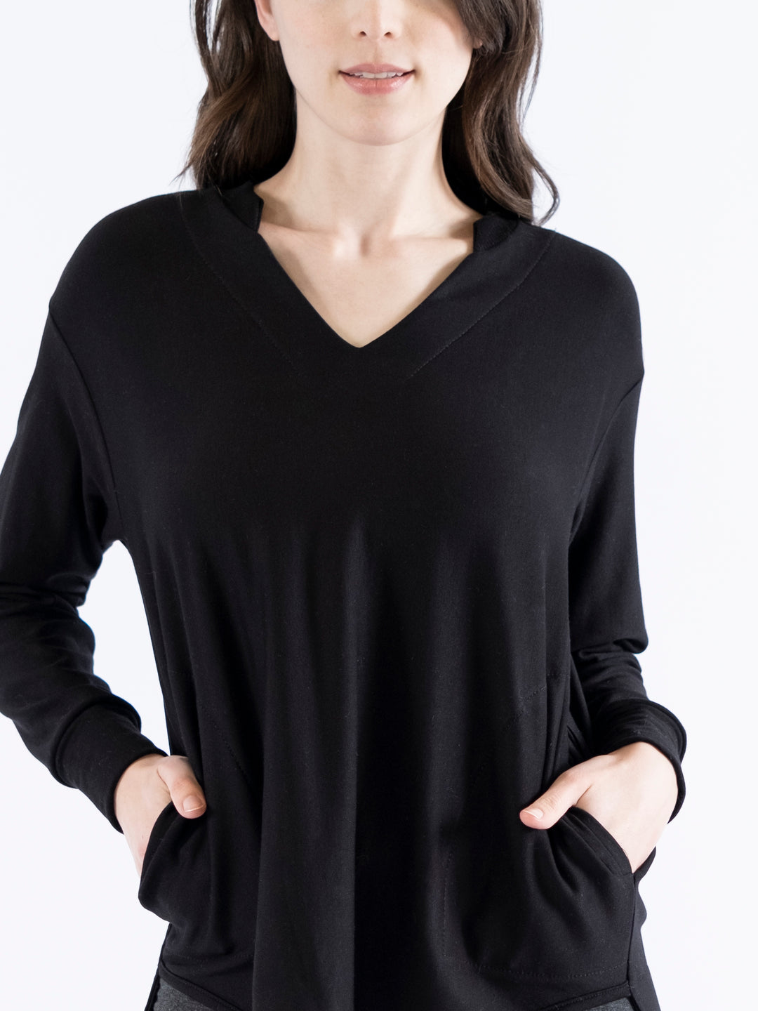 Demi Notched V-Neck Top