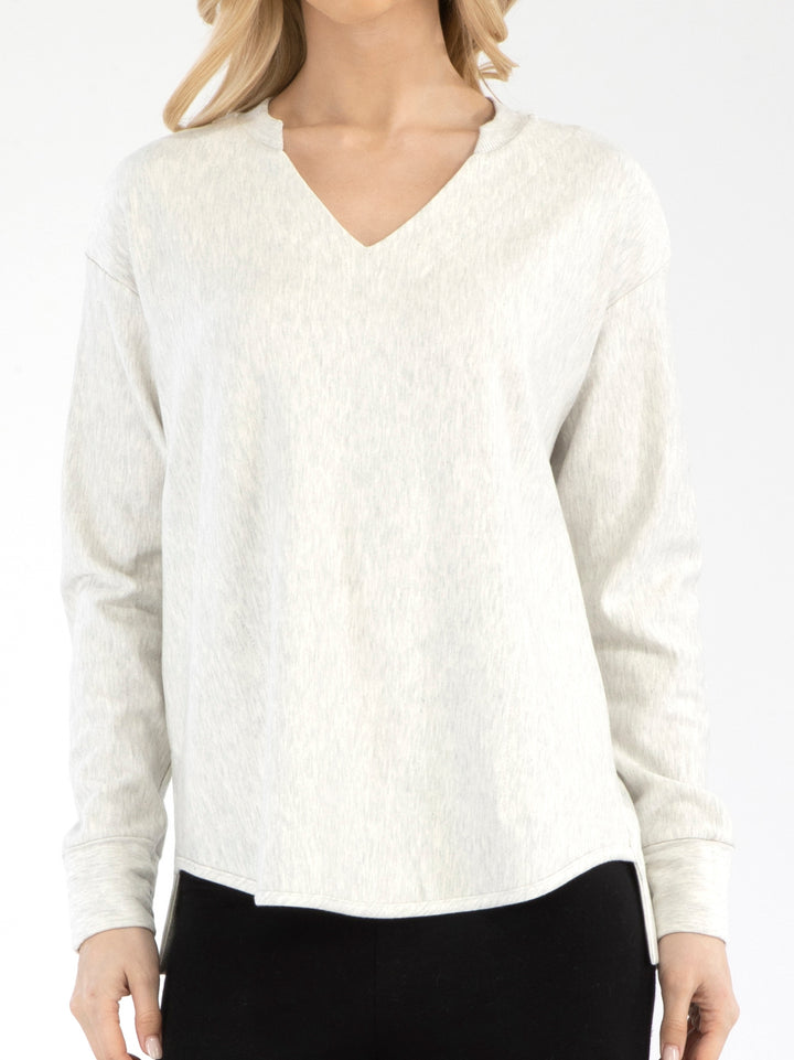 Demi Notched V-Neck Top