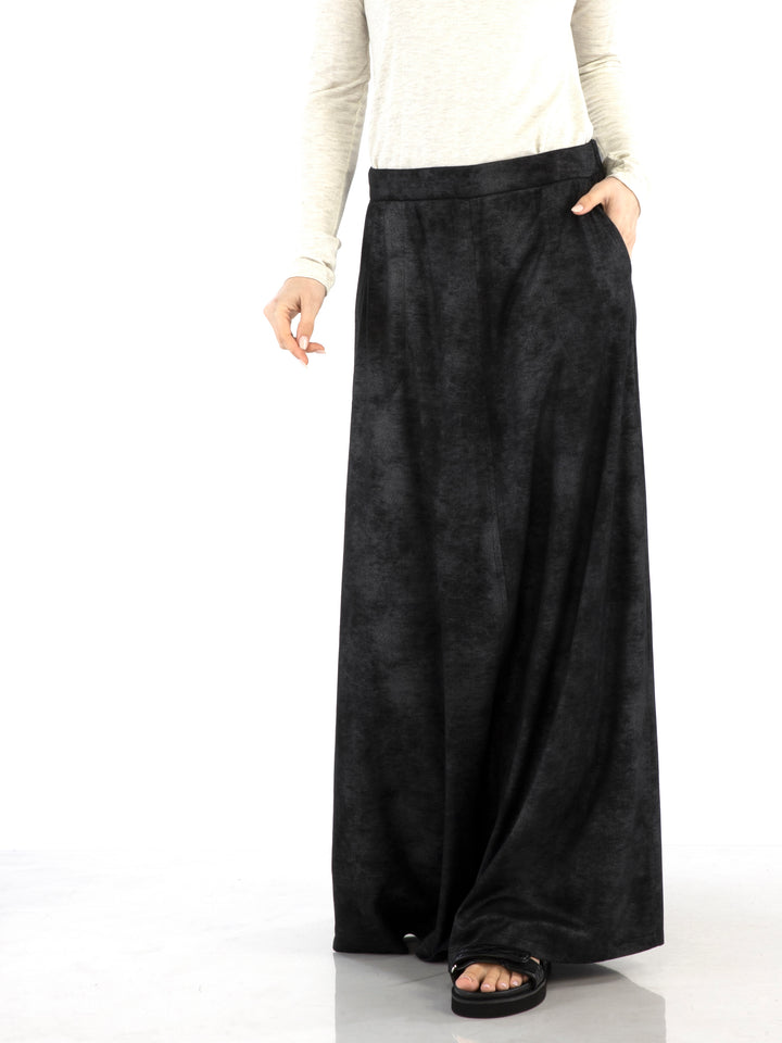 Pixie Printed Faux Leather Maxi Skirt